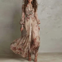 Amelia | Vintage Floral High-Waist Maxi Dress