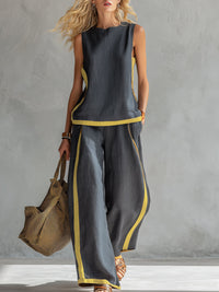 Harriet | Two-Tone Vest and Trousers Set