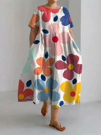 Harper | Retro Botanical Floral Design Printed Casual Loose Dress