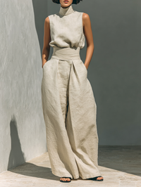 Maria - Sleeveless Linen Set