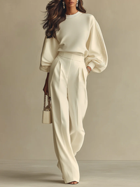 Selena – Ruffled Set with Wide Pants