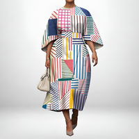MARCELLA | Geometric Midi with Sculpted Waist and Modern Art Elegance